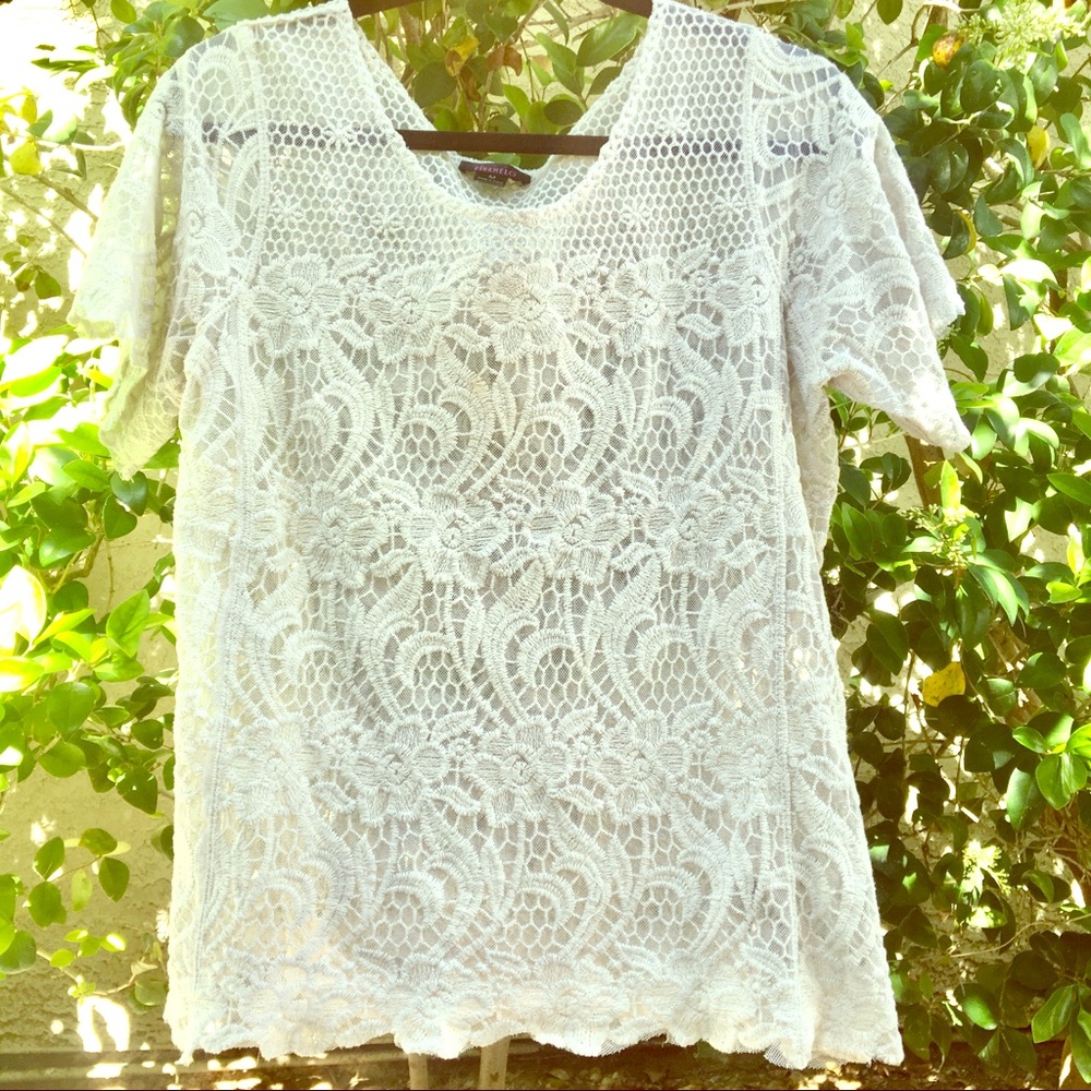 Women Pinkmelo Lace Knit Boho Hippie Top Blouse